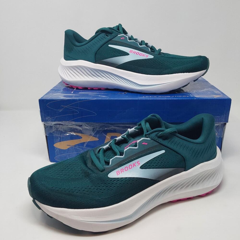 Brooks Ghost Max 3 Womens 9 B Green Pink Max Cushion Running Shoes 1204611B317